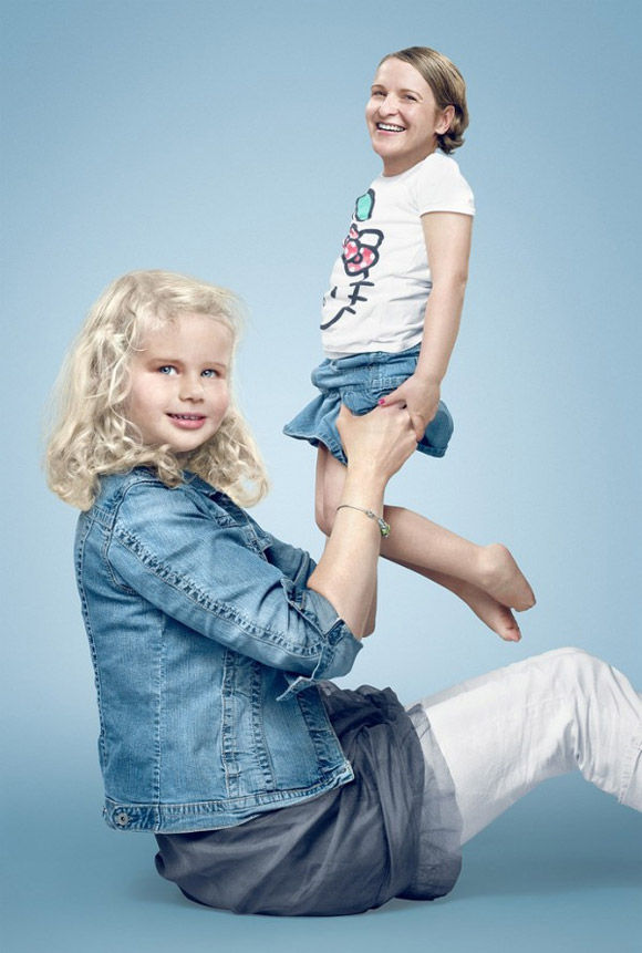 child holding mom Parents And Children Switched Heads