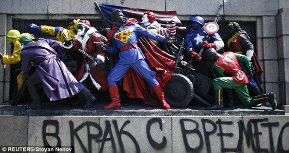 sophia super man Soviet Sculptures Turned Into US Cultural Figures